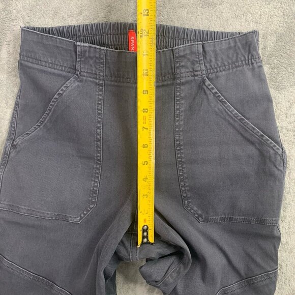 Spanx Pants Womens Medium Stretch Mid-Rise Twill Cargo Joggers Gray Pockets - Picture 8 of 13